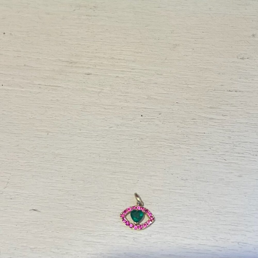 Gold, Sapphire, Emerald Pendant